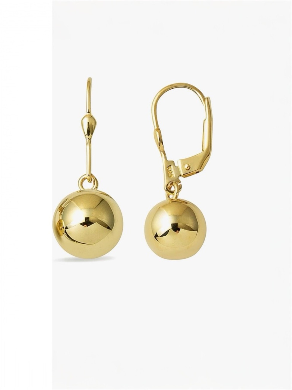 14K Gold Plated Water Resistant Ball Drop Earrings - 22mm Tarnish Free Dangle